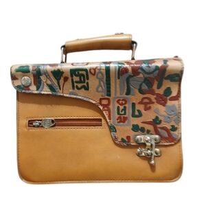 Princess R Vintage Egyptian Leather Handbag Top Handle Briefcase